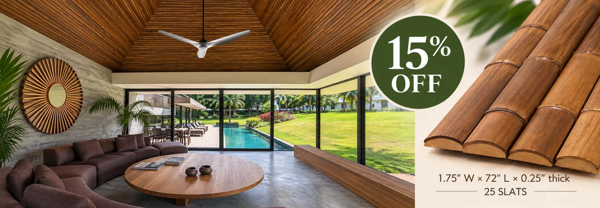 Carbonized Bamboo Slats &mdash; 15% OFF &ndash; OCTOBER 2026 Sale, Save 15%