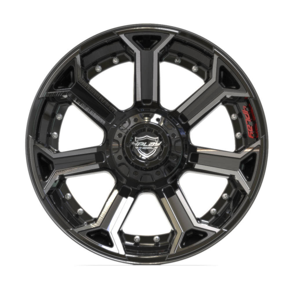 5-Lug 4Play 4P70 Wheels Machined Black front