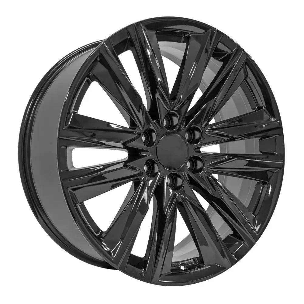 22" Cadillac Escalade replica wheel angle view Black rims 9510951