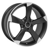 19x8.5" RS4 wheel replacement for Audi A Series and VW CC Black replica rims 9472069 Side view