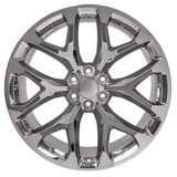24" Chevy Silverado replica wheel front view Chrome rims 9510968