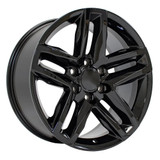 20" Chevy Silverado replica wheel angle view Black rims 9510946