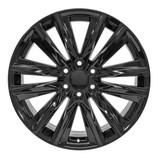 22" Cadillac Escalade replica wheel front view Black rims 9510951