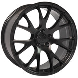 Angle view of a 20x10 replica wheel replacement DG15 for Dodge Charger SRT8 rims 9507990