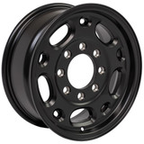 Angle view of a 16x6.5 replica wheel replacement CV82 for Chevy Silverado 2500 3500 rims 9509588
