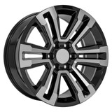 Angle view of a 20x9 replica wheel replacement CV44 for Chevy Trucks rims 9509888