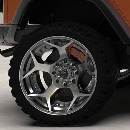4Play 4P50 Brushed Gunmetal truck wheel detail