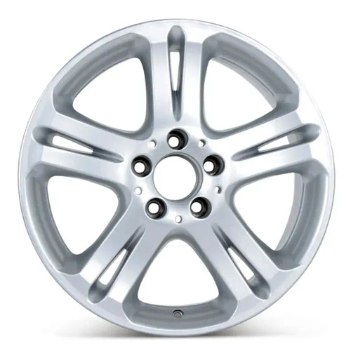 Front view of 17x8 Replica rims for sale. Replacement Alloy wheels fit Mercedes E350 and E500 part 2114013602