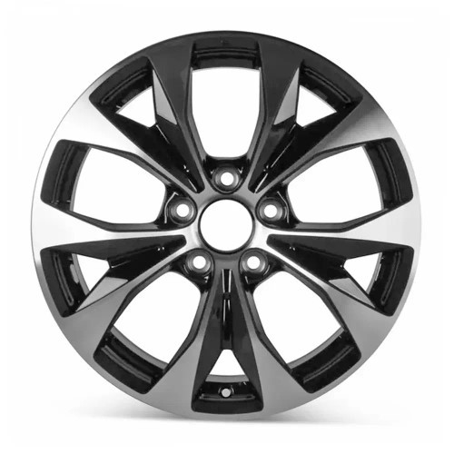 Front view of a 17x7 replica wheel replacement for Black Honda Civic rim 42700TR4A81