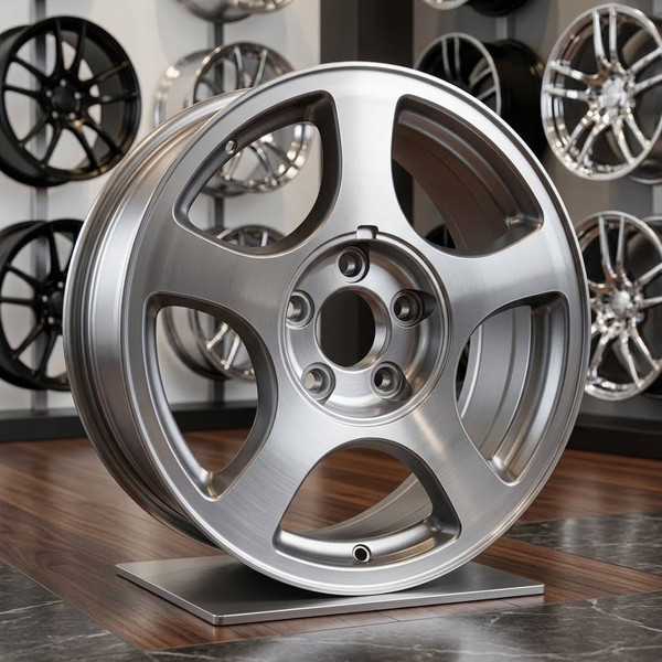 16-inch ford mustang factory original wheel 3474 OEM rim part 2R3Z1007BA, angle view in the showroom