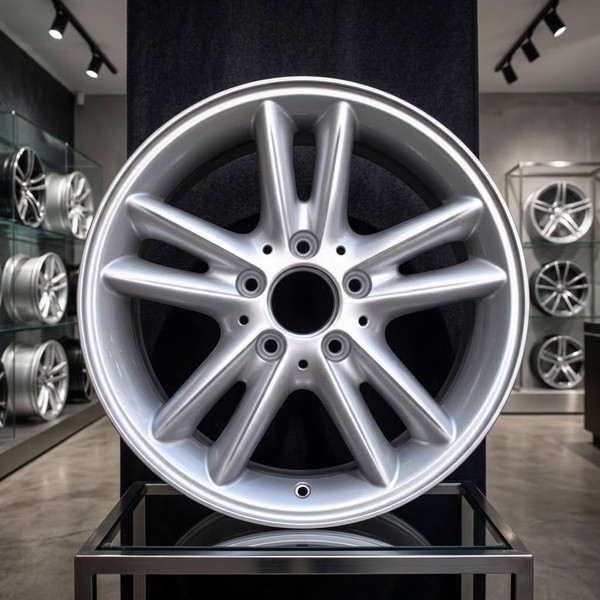16" Mercedes C230 OEM wheel 2002-2003 Silver alloy stock rim ALY65260U20, in Wheelsmart store showroom.