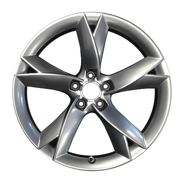 19-inch Audi S5 A5 rim 58827 OEM wheel in dark (smoked) hypersilver part 8T0601025CK, front view on white background