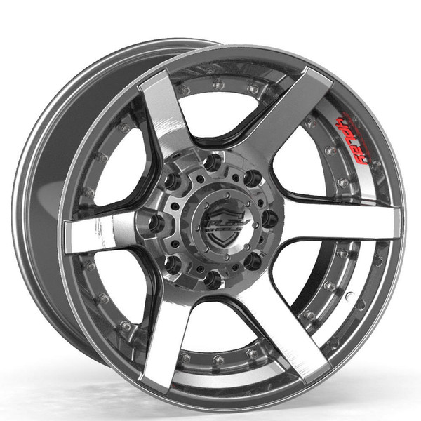 5-lug 4Play 4P60 Wheels Machined Gunmetal Custom Truck Rims