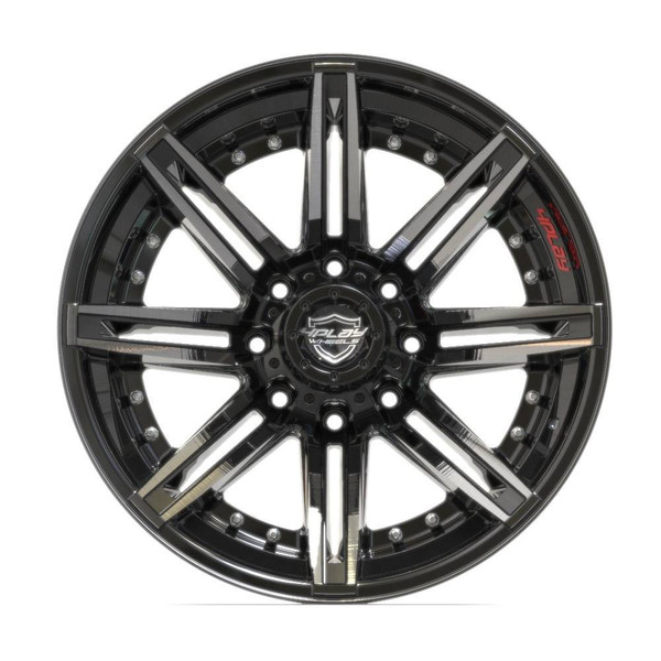 20" 8-Lug 4Play 4P08 Wheels Machined Black front