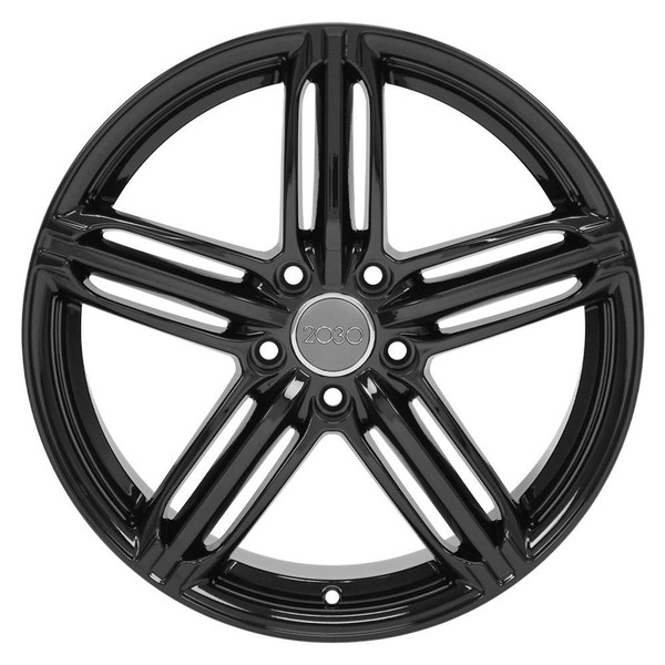 18" Audi RS6 ET45 replica wheel front view Black rims 8525926