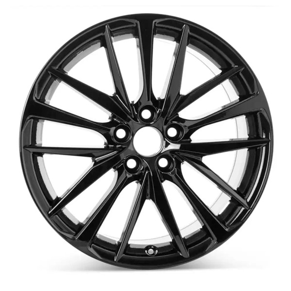 Front view of a 19x8 Gloss Black replica wheel replacement for Toyota Camry rim 4261106E20