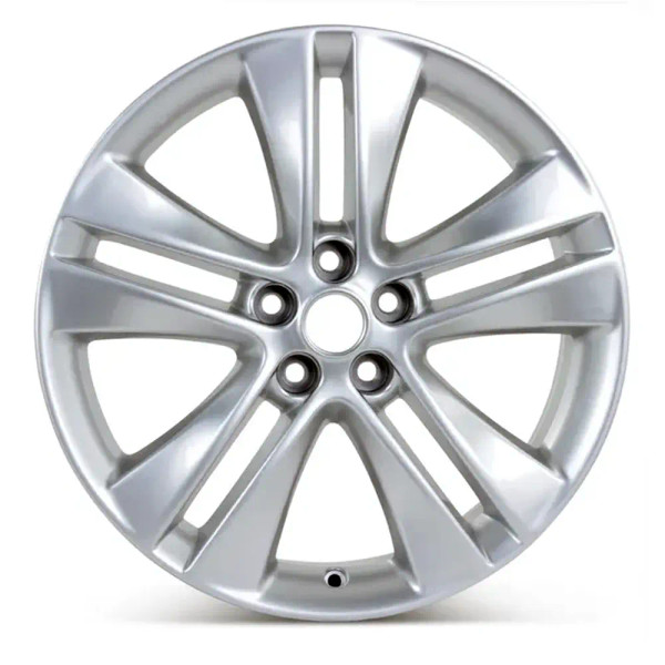 Angle view of a 18x7.5 replica wheel replacement for Chevy Cruze rim 13254959