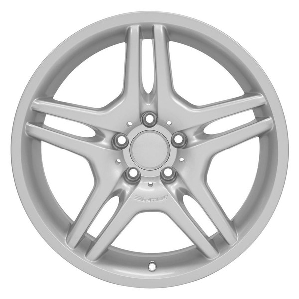 18" Mercedes C220 replica wheel front view Silver rims 4749978