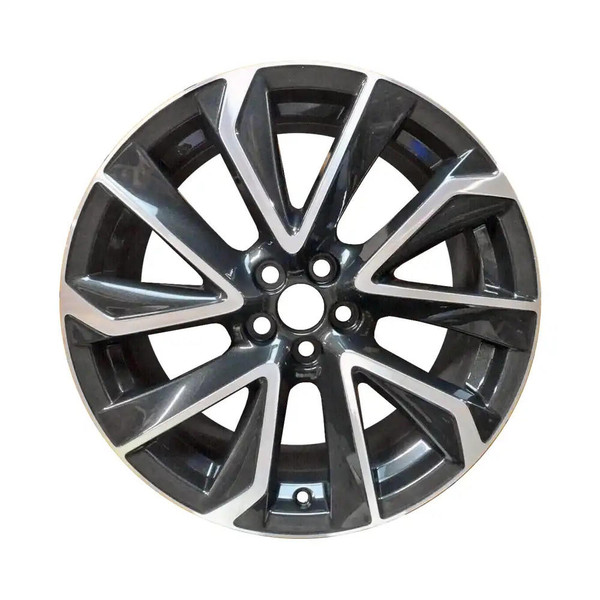 Front view of 18x8" Toyota Corolla replica wheels 2019-2021 Machined Charcoal rim ALY75236U30N, 4261112E10