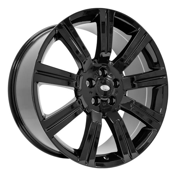 22" Land Range Rover replica wheel angle view Black rims 9510958