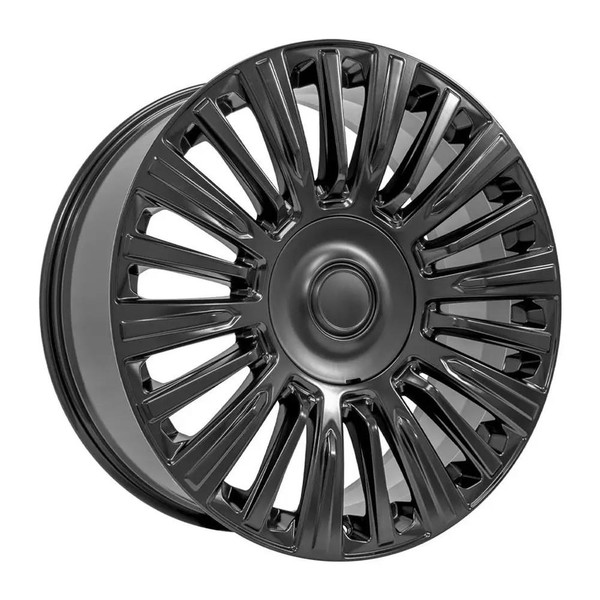 22" Cadillac Escalade replica wheel angle view Black rims 9511002