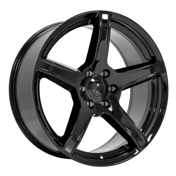 Angle view of a 22x9.5 replica wheel replacement DG22 for Ram 1500 rims 9511012