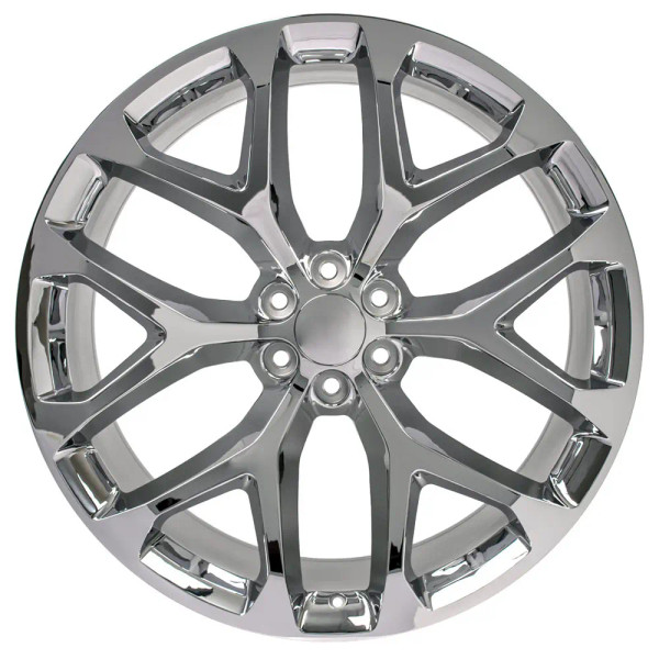 26" GM and Chevy Trucks Silverado replica wheel front view Chrome rims 9511056