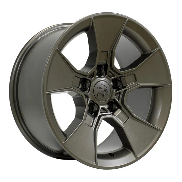 Angle view of a 17x8.5 replica wheel replacement DF02 for Jeep Wrangler rims 9511044