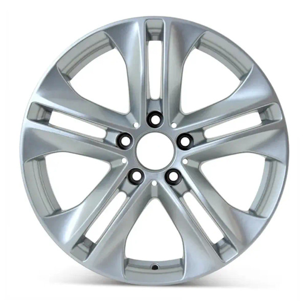 Front view of 17x8 Replica rims for sale. Replacement Alloy wheels fit Mercedes E350 part 2124010902