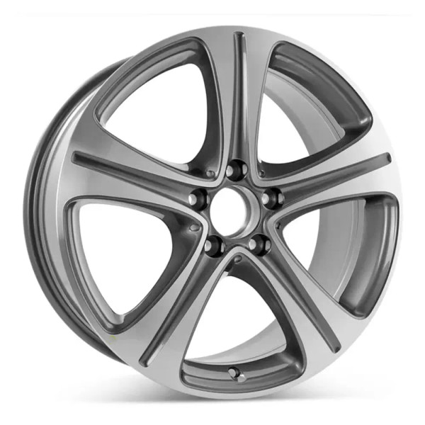 Angle view of a 18x8 replica wheel replacement for Mercedes E350 rim 21340114007