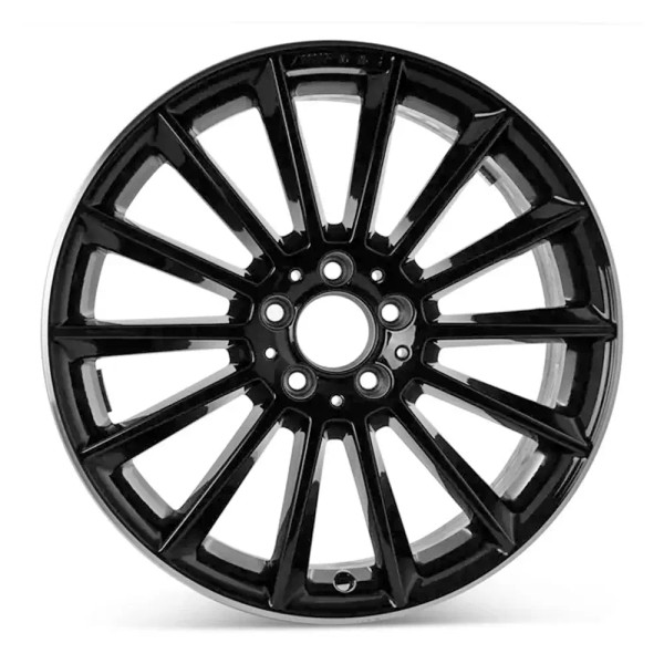 Front view of a 18x7.5 Mercedes A-CLASS replica wheels Machined Black rim 1774011600, 17740116007X72