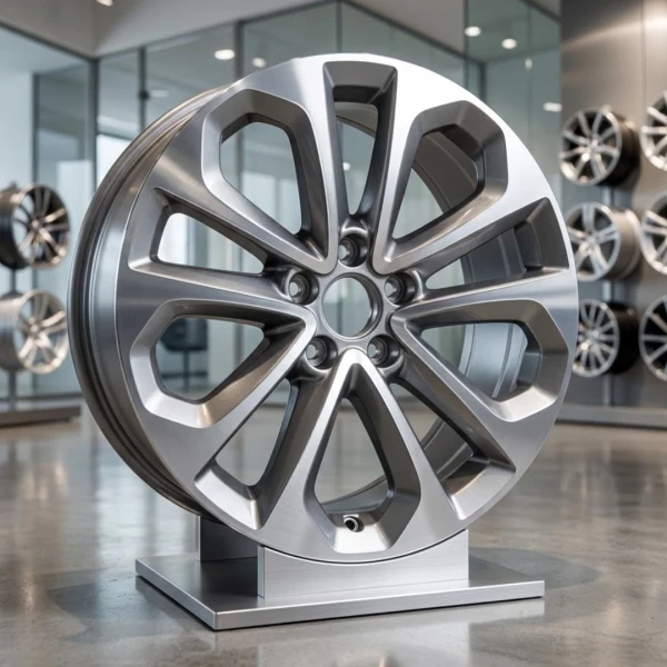 18x8 replica wheel replacement for Honda Accord 64048 rim 42700T2AA83, angle view in the showroom.