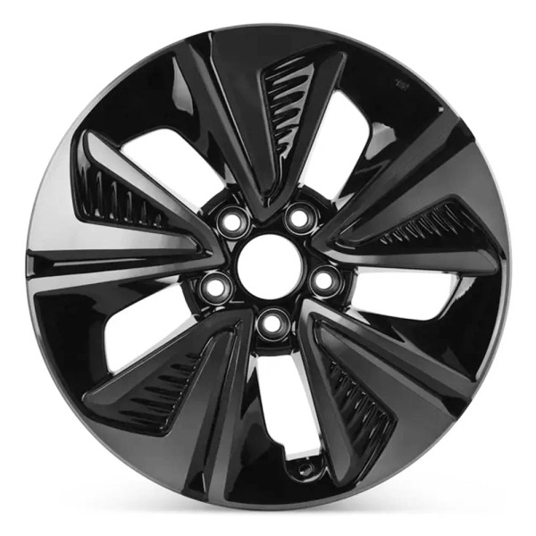 Front view of a 17x7 smoked replica wheel replacement for Honda Civic rim 42700TGGA91