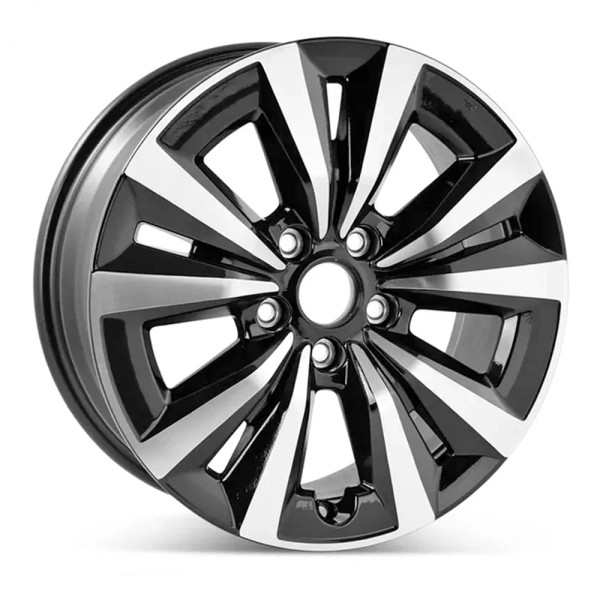 Angle view of a 17x7 replica wheel replacement for Honda Civic rim 42700T20A92