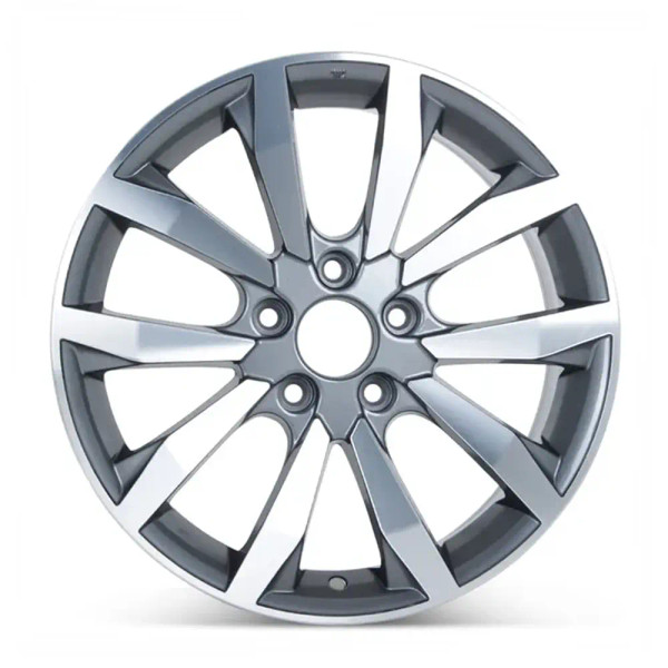 Front view of a 17x7 replica wheel replacement for 2009-2011 Machined Charcoal Honda Civic rim 42700SNXA72