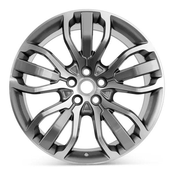 Front view of a 21x9.5 gray replica wheel replacement for Range Rover Sport rim LR109861