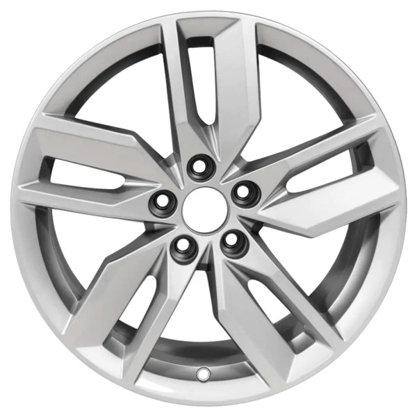 18-inch Silver Audi Q5 oem rim 59096 front view on white background.