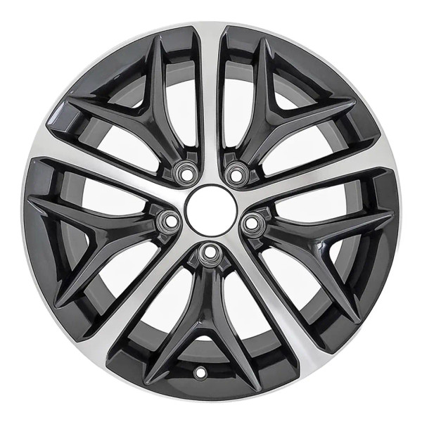 18-inch Machined Charcoal Honda Civic OEM rim 63163 front view on white background.