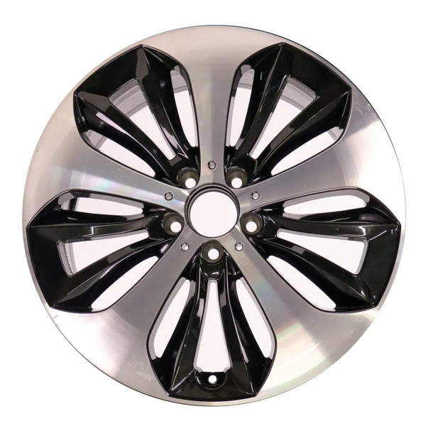 19-inch Black Mercedes GLA250 oem rim 65608 front view on white background.