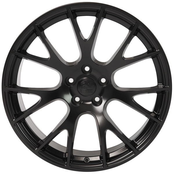 Front view of a 20x10 replica wheel replacement DG15 for Dodge Charger SRT8 rims 9507990