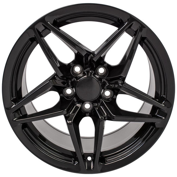 Front view of a 17x11 replica wheel replacement CV31 for Chevy Camaro rims 9508978