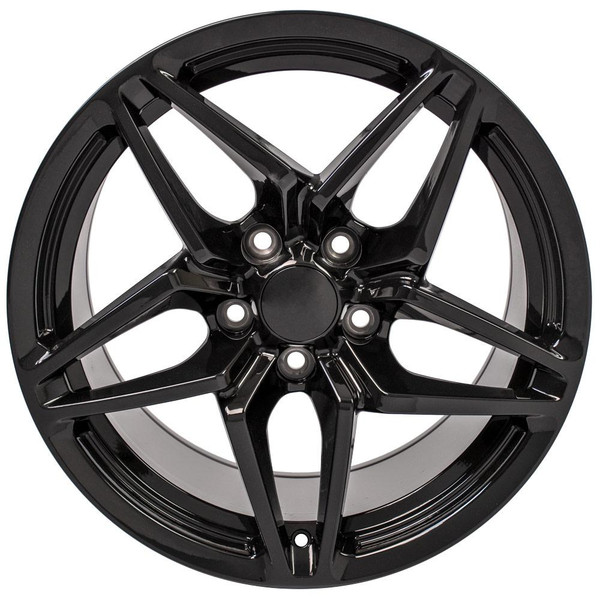 Front view of a 18x10.5 replica wheel replacement CV31 for Chevy Corvette rims 9508981
