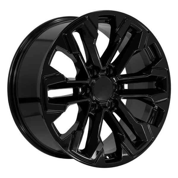 Angle view of a 20x9 replica wheel replacement CV69 for Cadillac Escalade rims 9511410