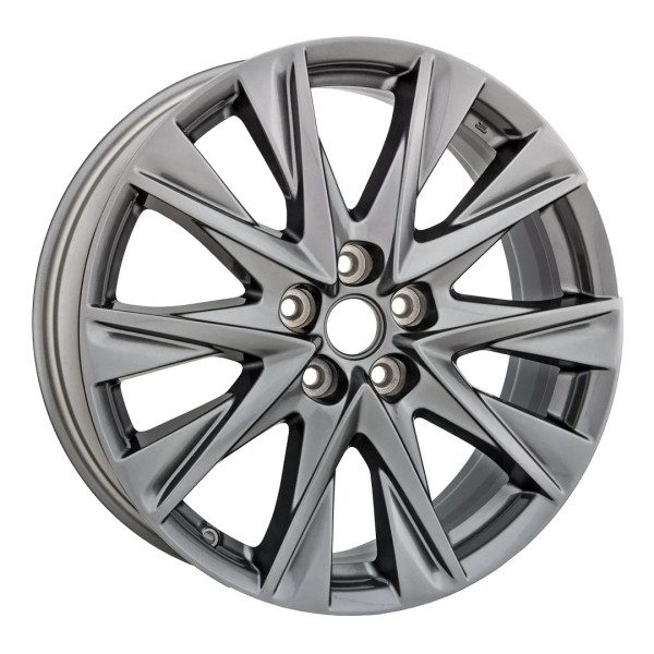 Angle view of a 19x7-inch Charcoal Mazda CX5 replica wheel replacement rim 64249 part 9965497090