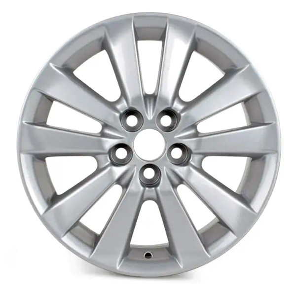 Front view of a 16x6.5 replica wheel replacement for Toyota Matrix rim 4261102A10