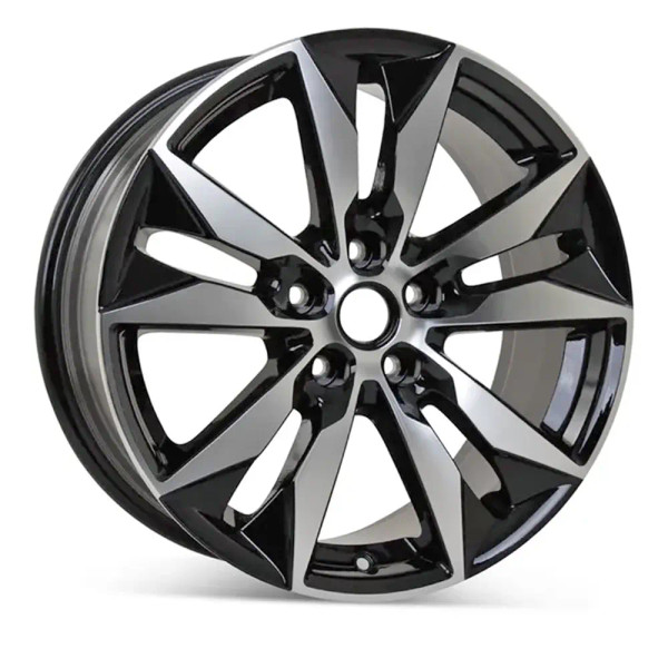 Angle view of a 18x8.5 replica wheel replacement for Chevy Malibu rim 22969723