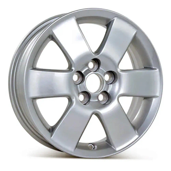 Angle view of a 15x6 replica wheel replacement for Toyota Corolla rim 42611AB011