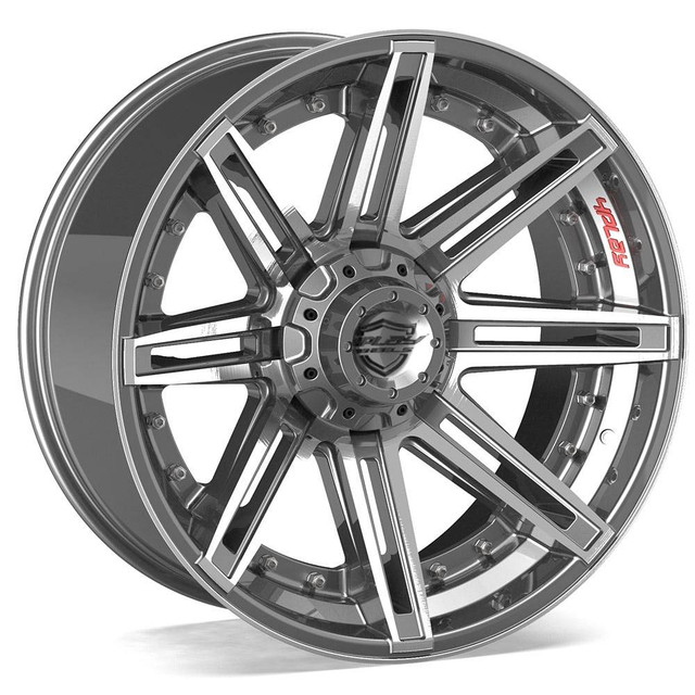 5-lug 4Play 4P08 Wheels Machined Gunmetal Custom Truck Rims