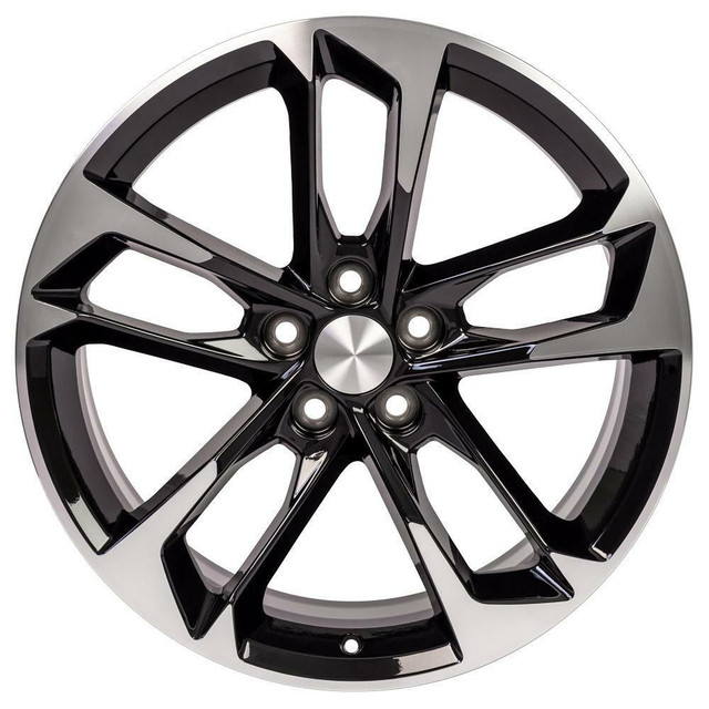 20" Chevy Camaro replica wheel front view Machined Black rims 9508374