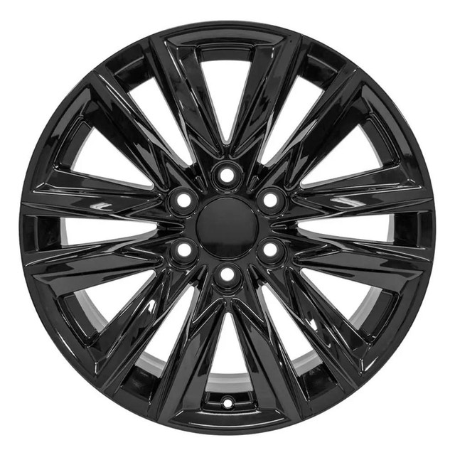 20" Cadillac Escalade replica wheel front view Black rims 9510949